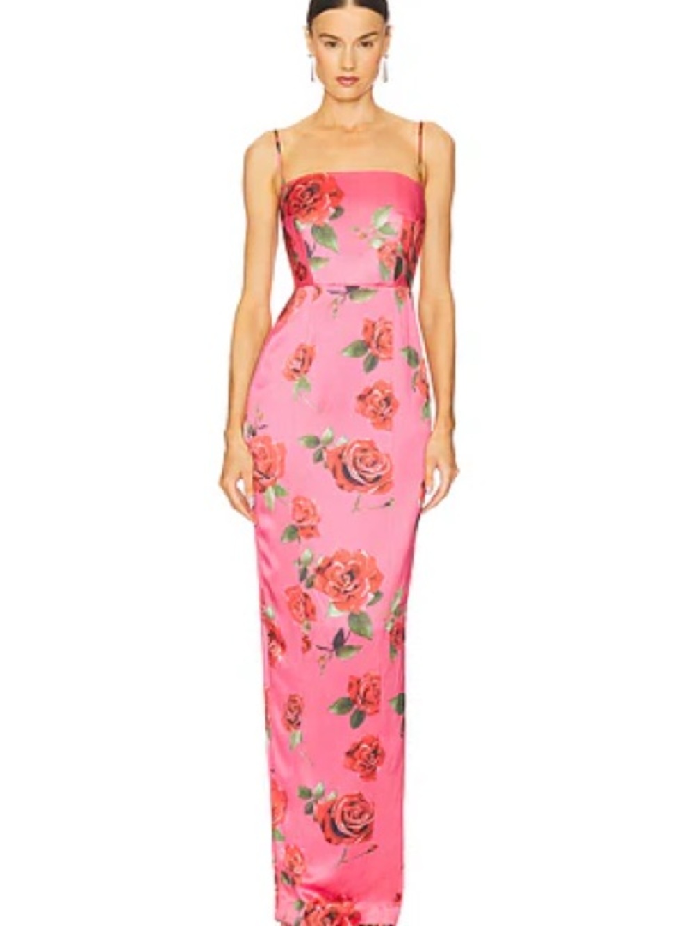SAU LEE - Sofia Printed Dress - Pink Multi Floral Strap Dress